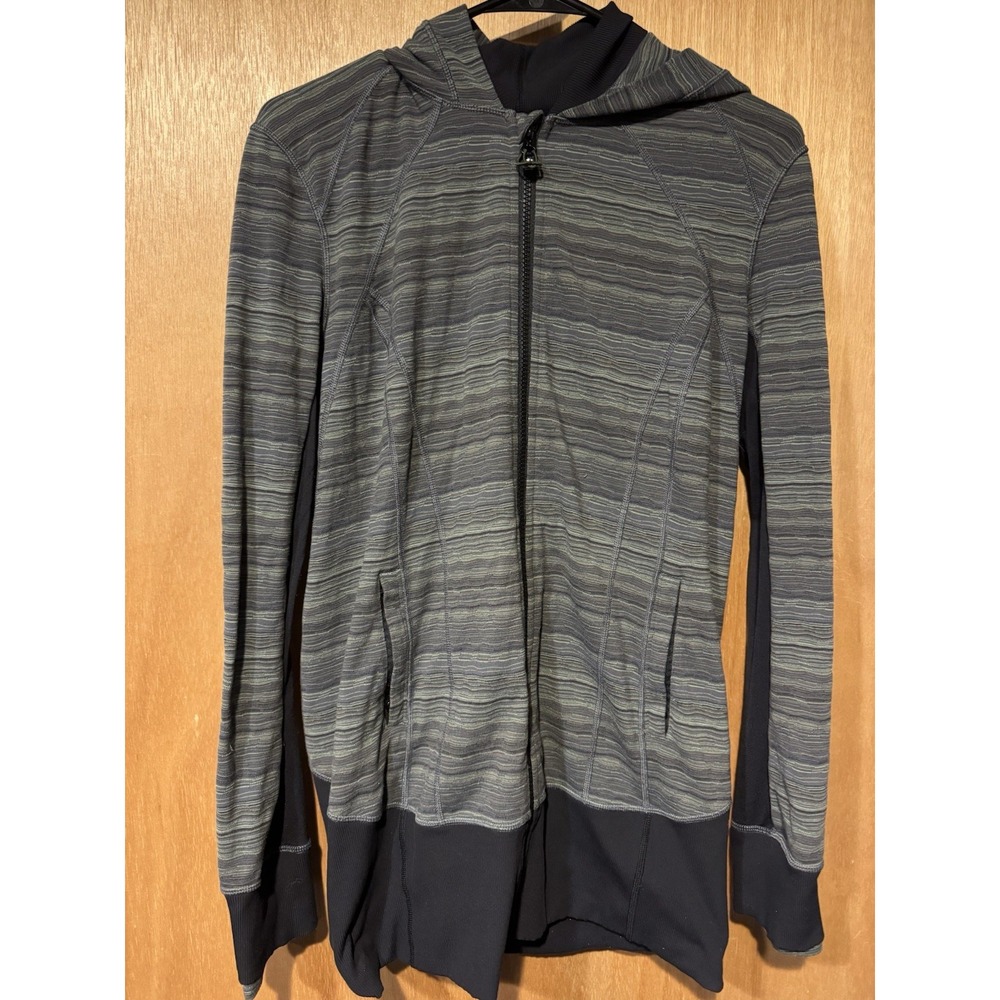 Lululemon Jacket 12 Full Zip Hoodie Athleisure Running Striped Pattern (T)